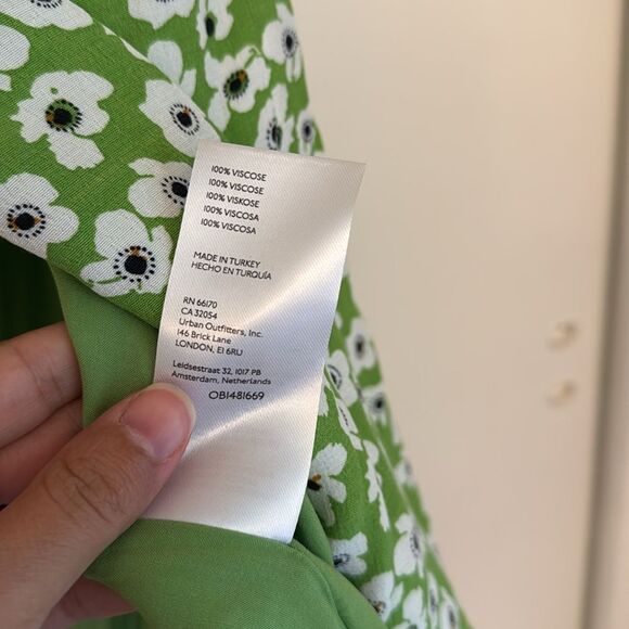 Anthropologie Maeve Green Floral Casual The Lille Side-Slit Midi Skirt Size 12 - Picture 4 of 5